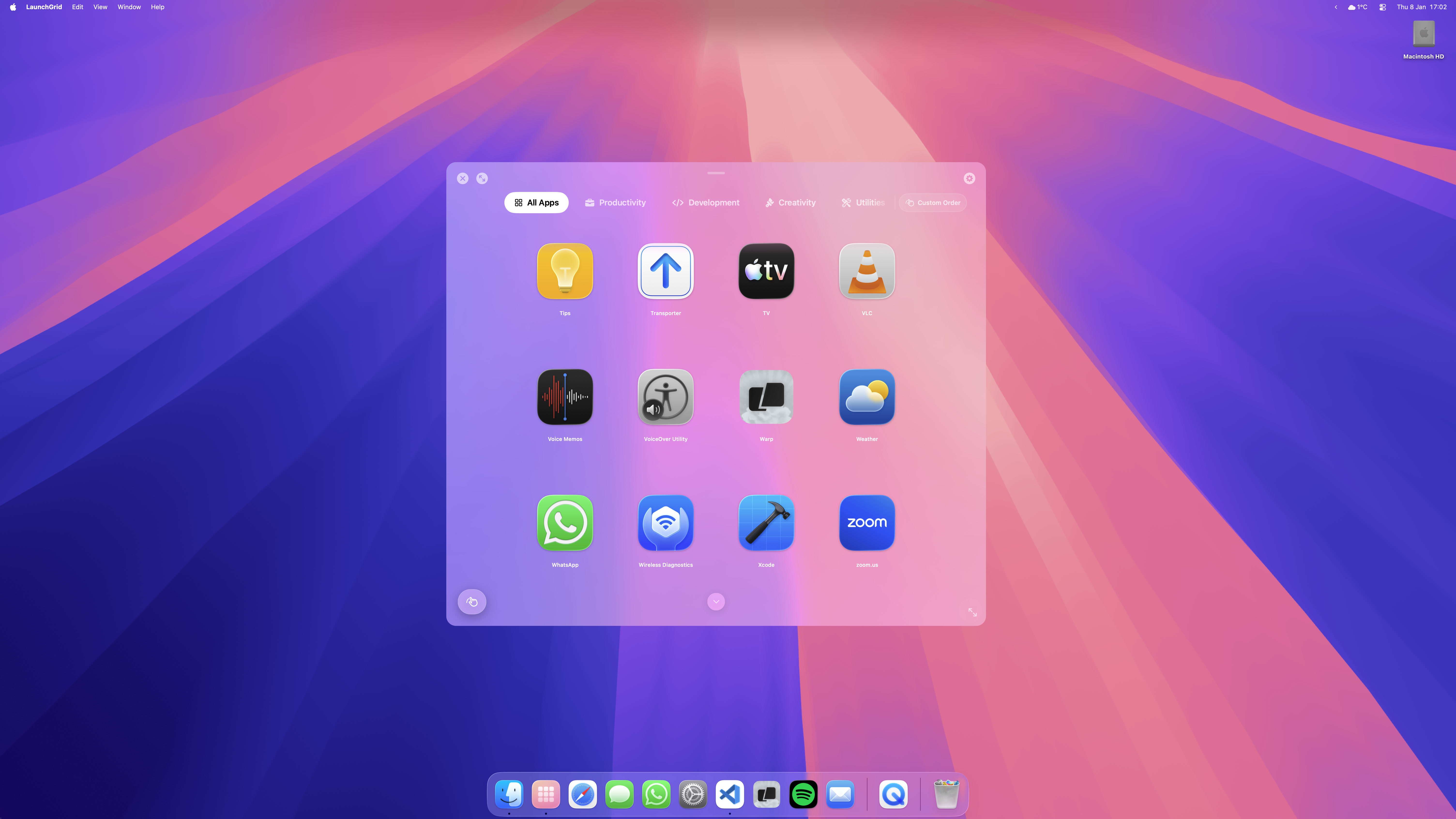 LaunchGrid in action